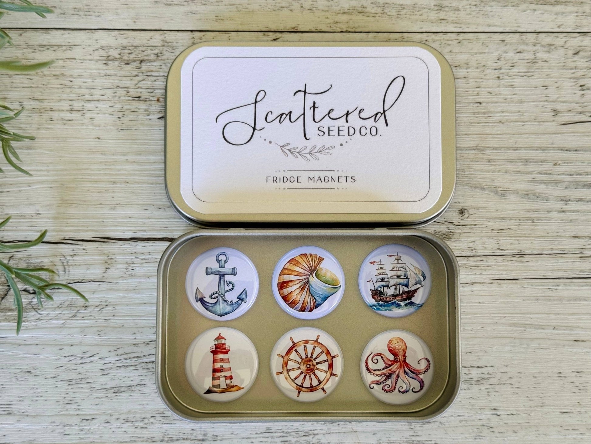 NAUTICAL Ocean Beach Magnets set of 6 - Land to Coast