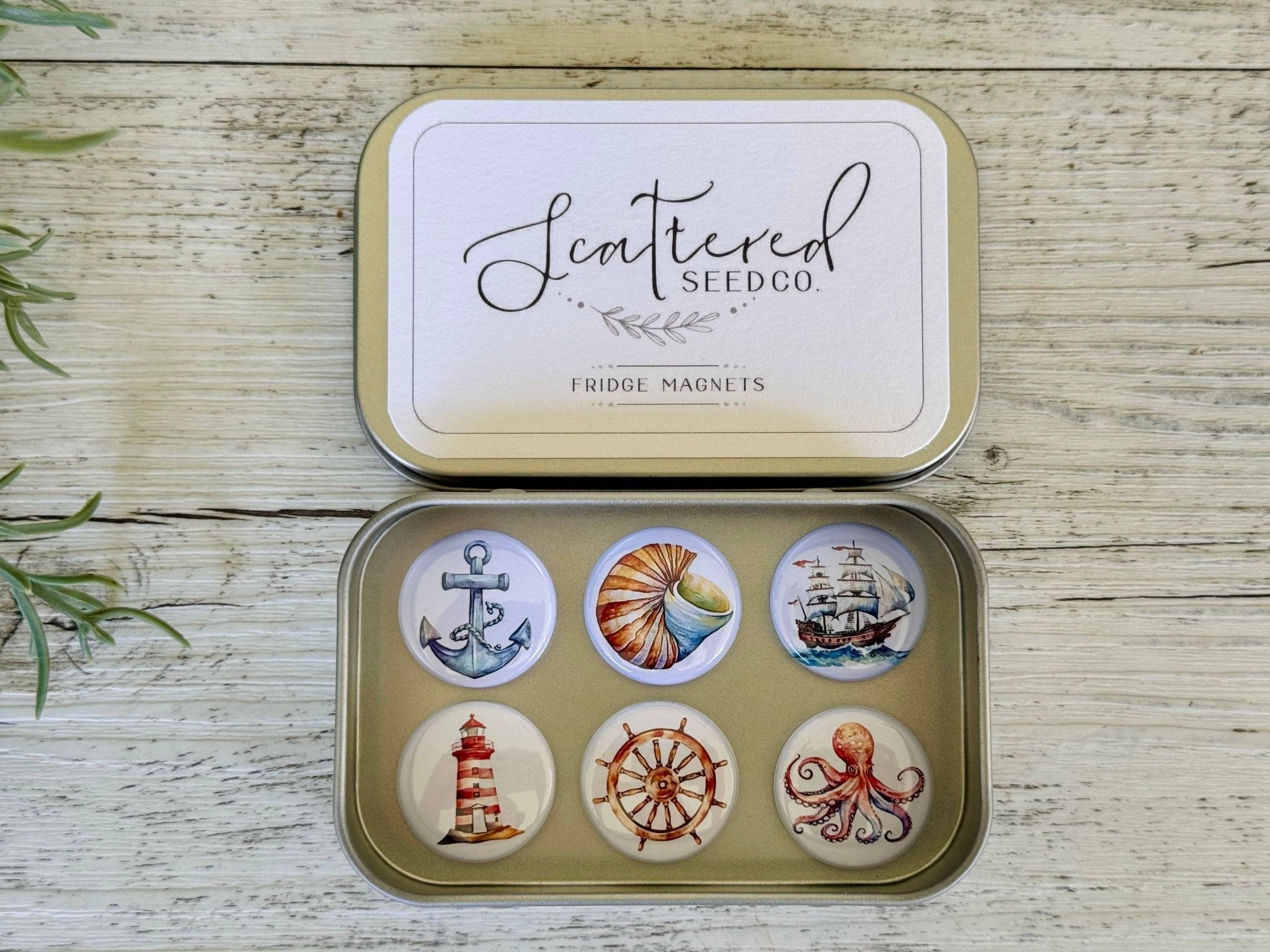 NAUTICAL Ocean Beach Magnets set of 6 - Land to Coast