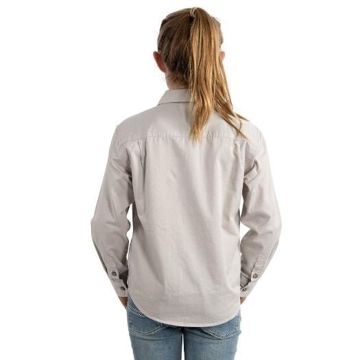 Ord River Kids Half Button Work Shirt - Beige - Land to Coast