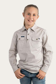 Ord River Kids Half Button Work Shirt - Beige - Land to Coast