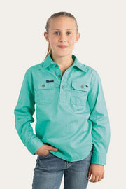 Ord River Kids Half Button Work Shirt - Mint - Land to Coast
