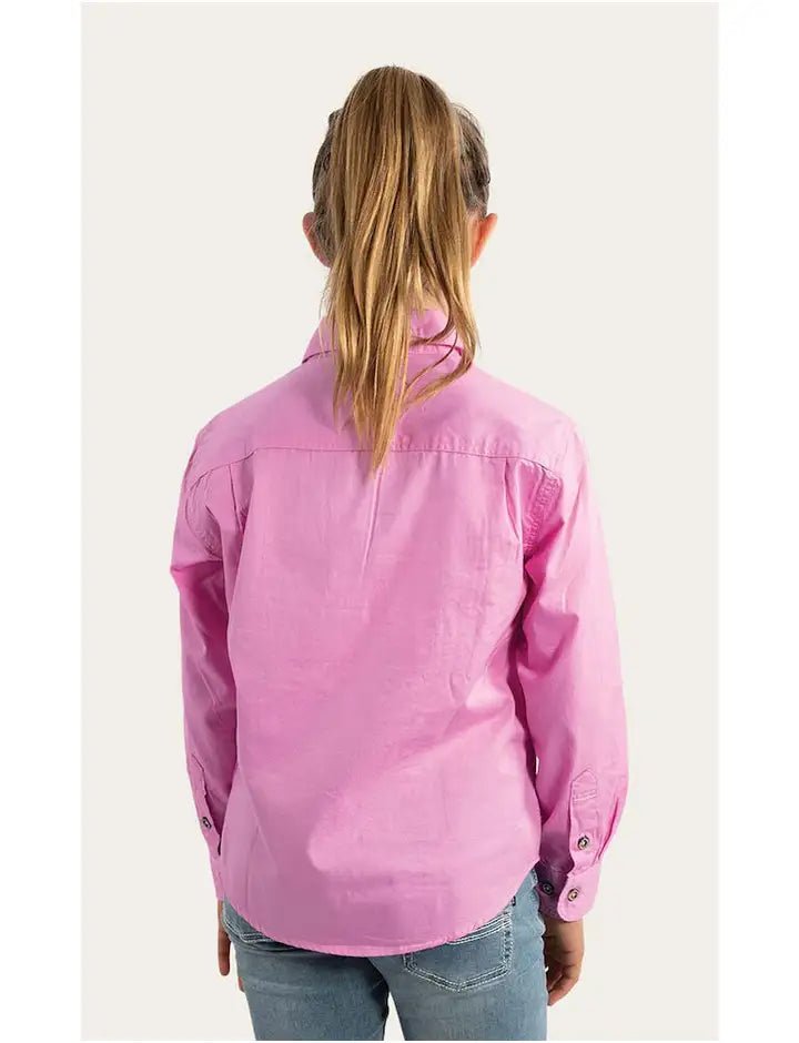 Ord River Kids Half Button Work Shirt - Pastel Pink - Land to Coast