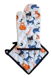 Oven Glove & Pot Holder Set - Colourful Cats - Land to Coast