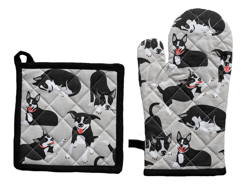 Oven Glove & Pot Holder Set - Farm Dogs - Land to Coast