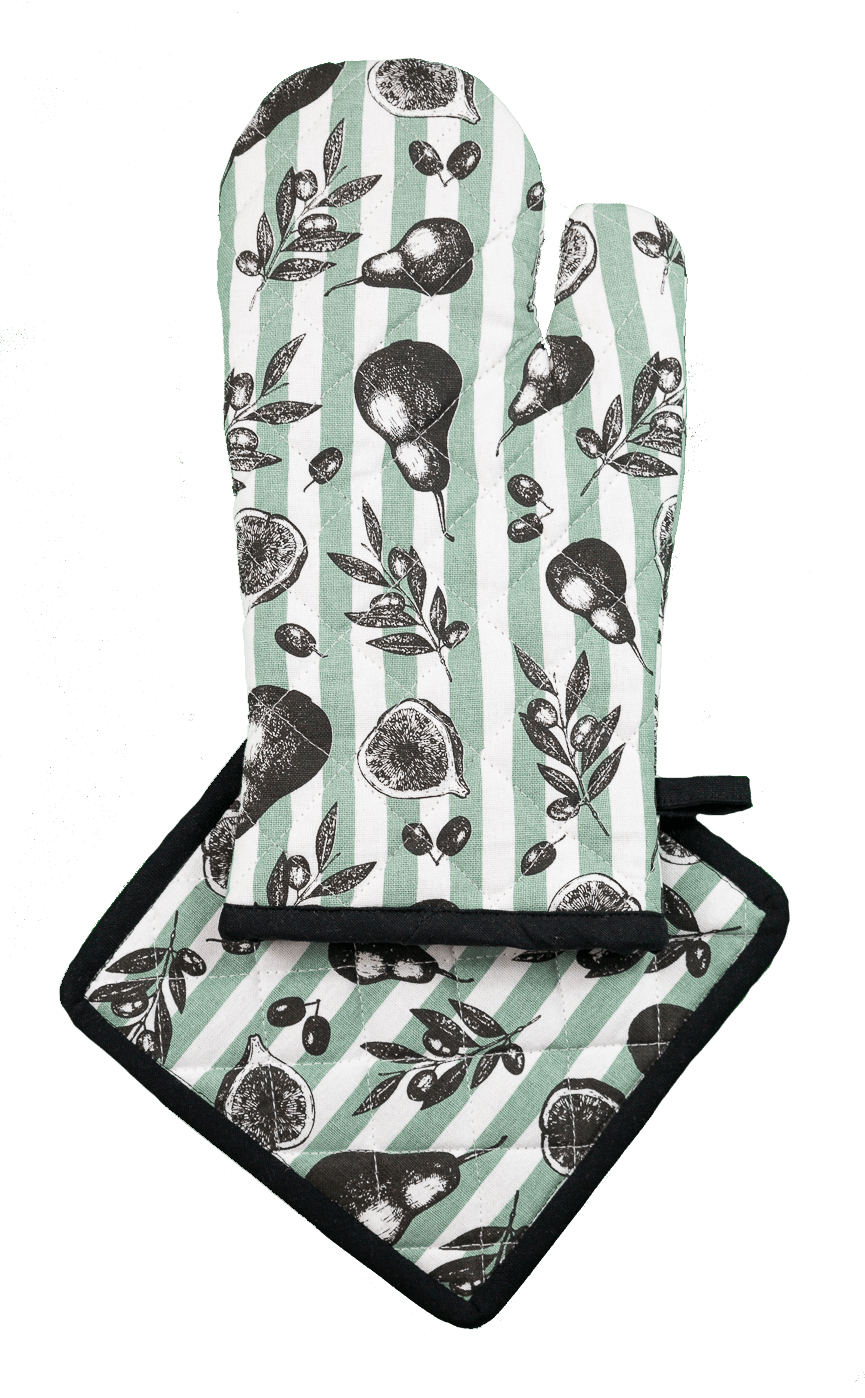 Oven Glove & Pot Holder Set - Fig & Pear - Land to Coast