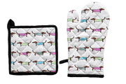 Oven Glove & Pot Holder Set - Sausage Dogs - Land to Coast