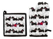 Oven Glove & Pot Holder Set - Scottie Dog - Land to Coast