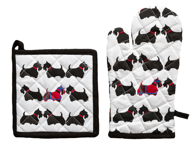 Oven Glove & Pot Holder Set - Scottie Dog - Land to Coast