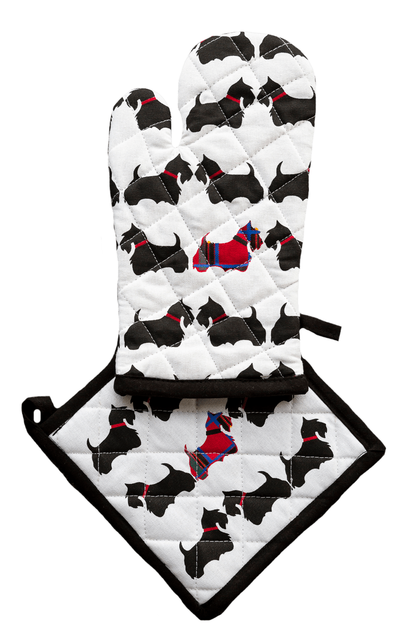 Oven Glove & Pot Holder Set - Scottie Dog - Land to Coast