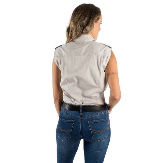 Pentecost River Womens Sleeveless Work Shirt - Beige - Land to Coast