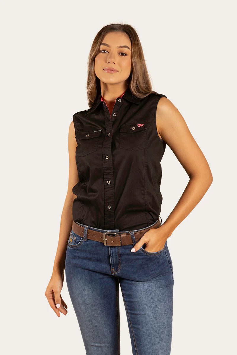 Pentecost River Womens Sleeveless Work Shirt - Black - Land to Coast