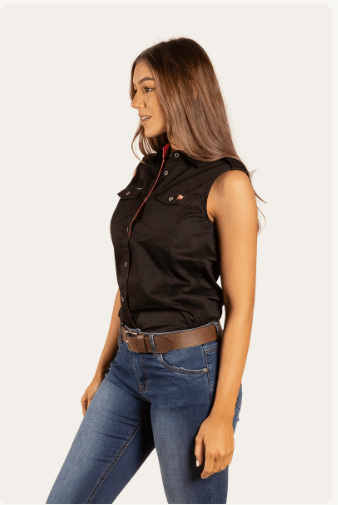 Pentecost River Womens Sleeveless Work Shirt - Black - Land to Coast