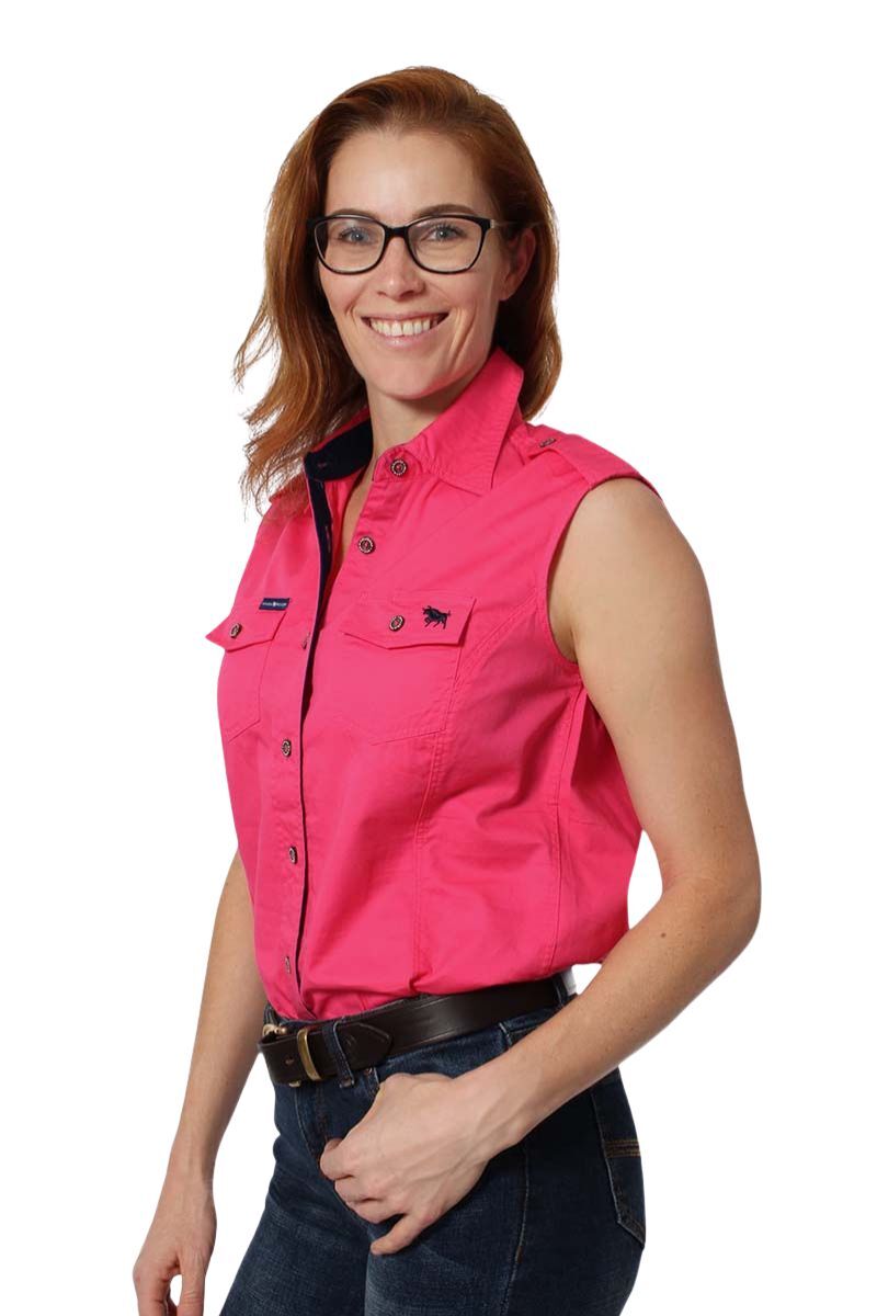 Pentecost River Womens Sleeveless Work Shirt - Melon - Land to Coast