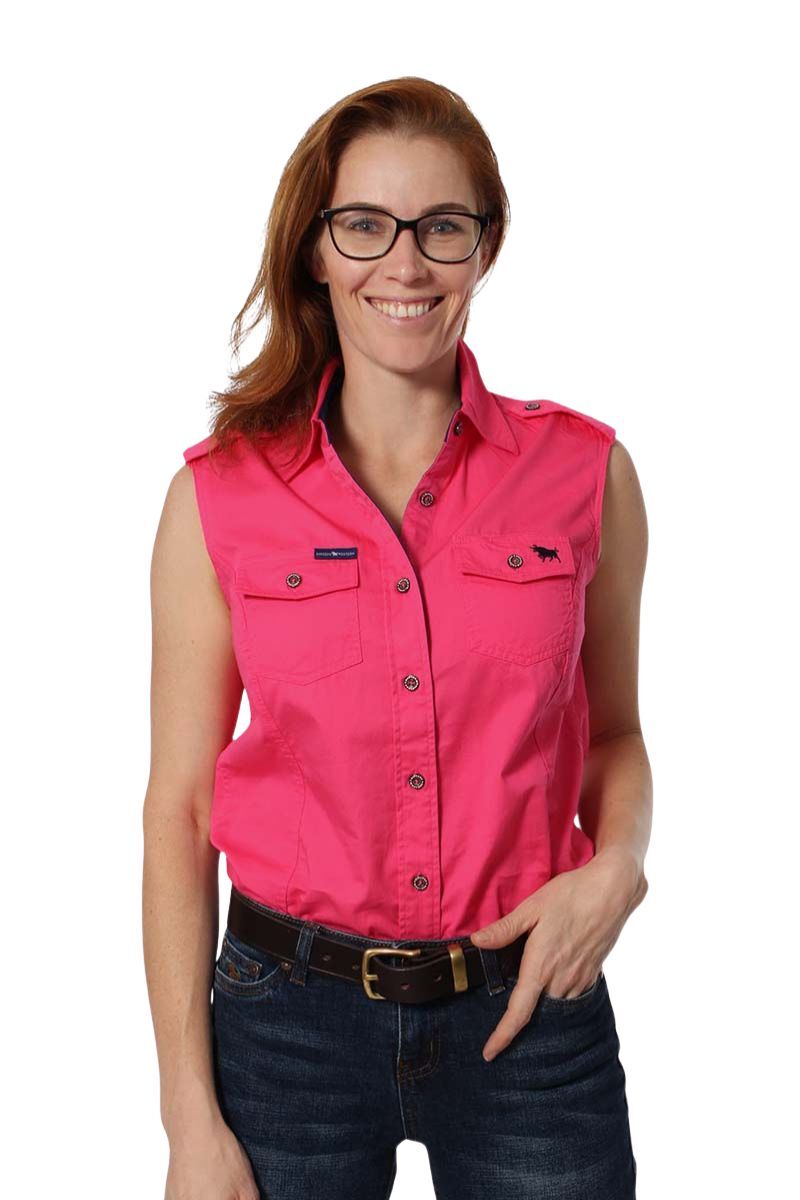 Pentecost River Womens Sleeveless Work Shirt - Melon - Land to Coast