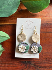 Purple & White Floral Earrings - Land to Coast