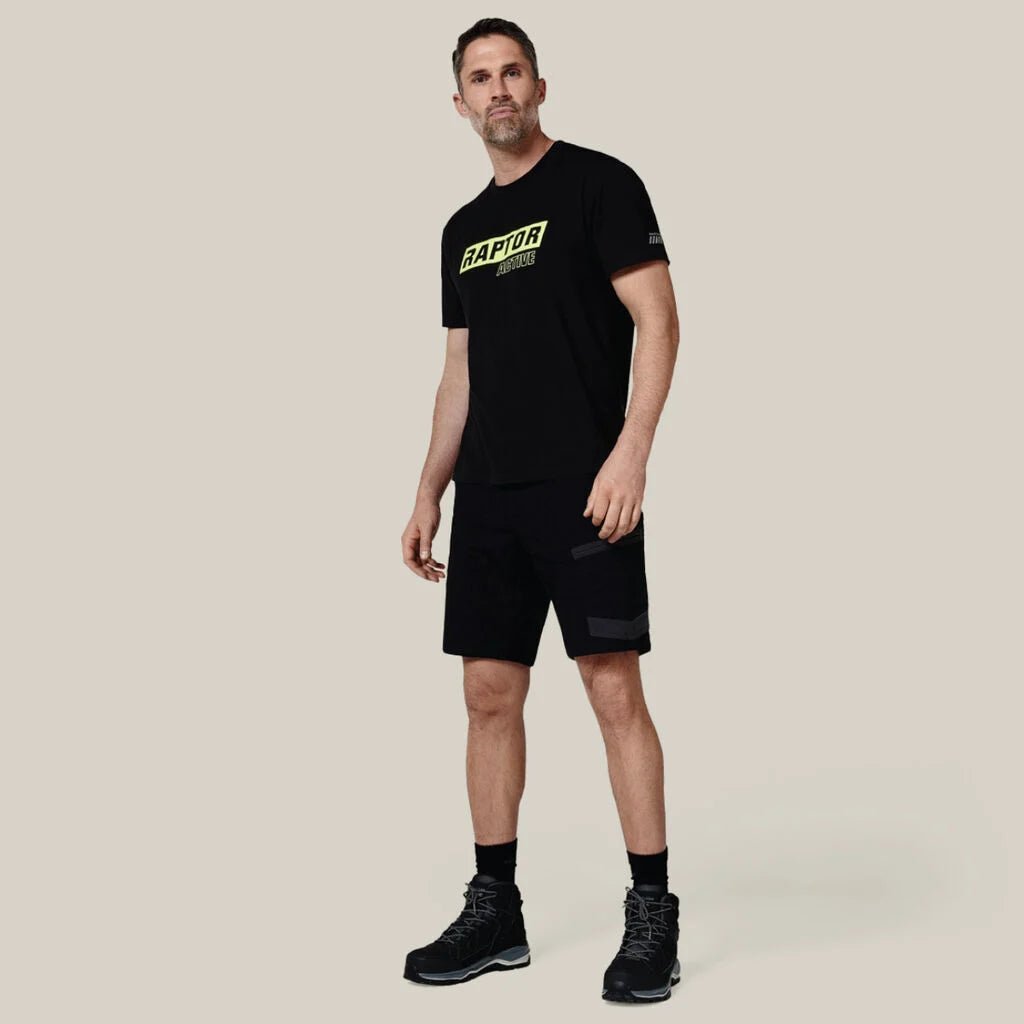 Raptor rip resistant mid length work shorts Black Y05160 - Land to Coast