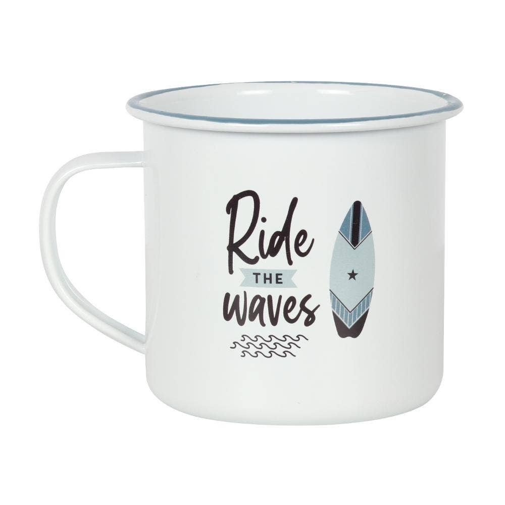 Ride The Waves Enamel Mug - Land to Coast