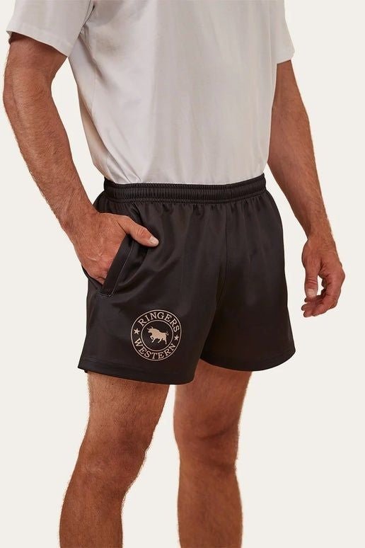 Ringers Footy Shorts - Black - Land to Coast