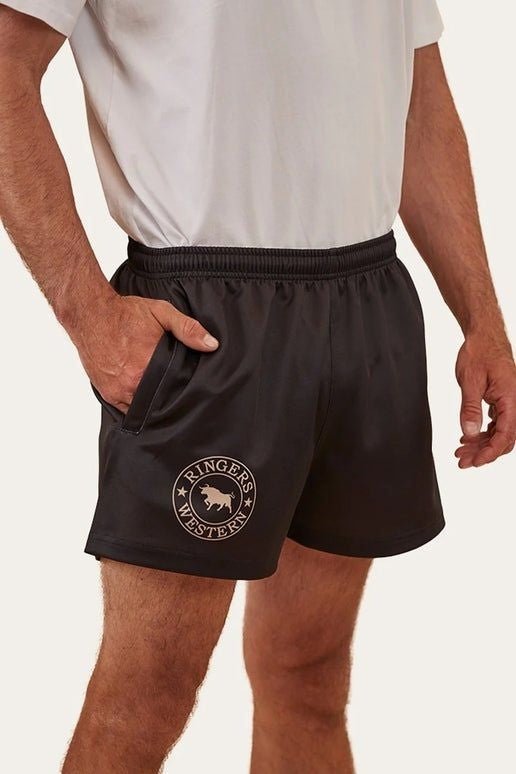 Ringers Footy Shorts - Black - Land to Coast