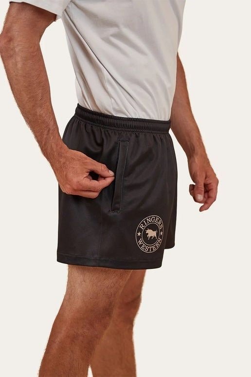 Ringers Footy Shorts - Black - Land to Coast