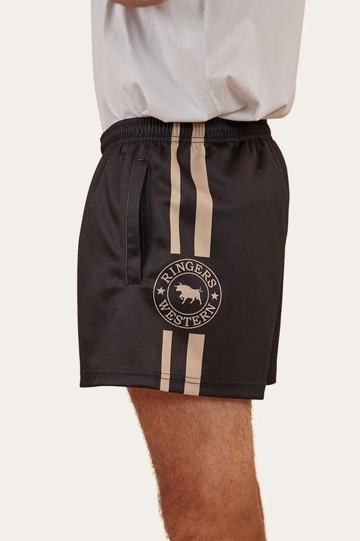 Ringers Footy Shorts - Black - Land to Coast