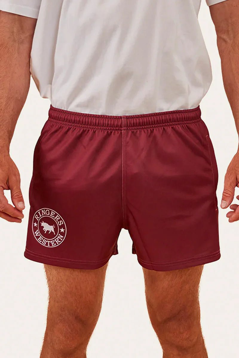 Ringers Footy Shorts - Burgundy - Land to Coast