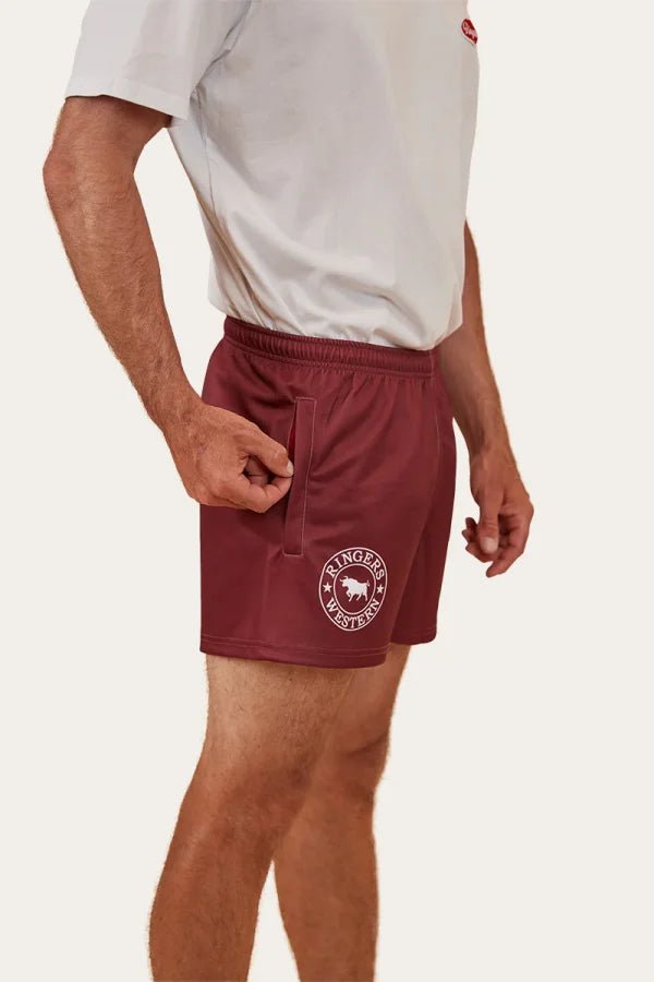 Ringers Footy Shorts - Burgundy - Land to Coast