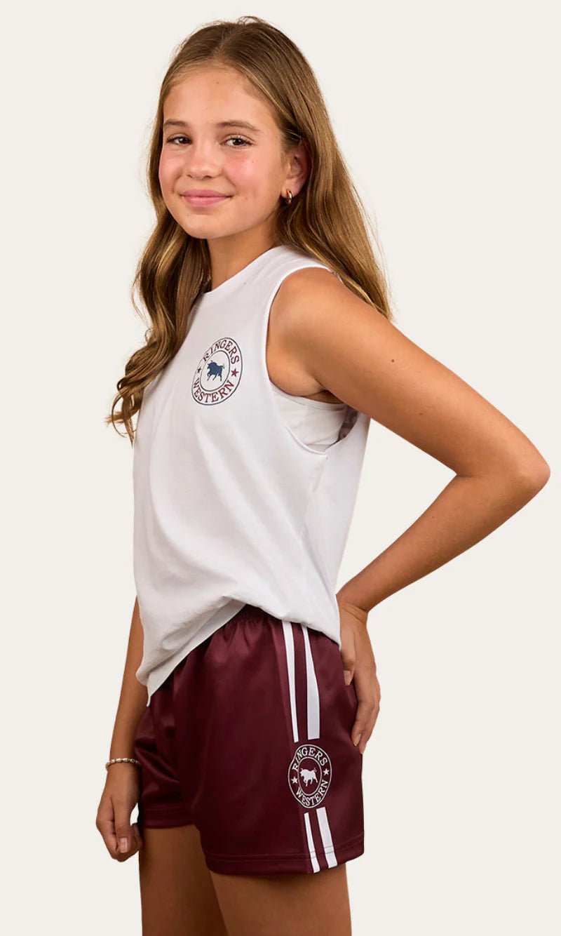 Ringers Kids Footy Shorts - Burgundy - Land to Coast