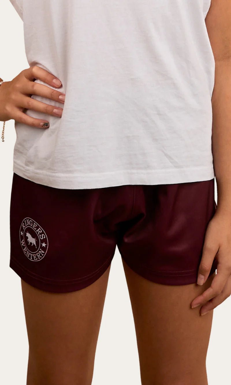 Ringers Kids Footy Shorts - Burgundy - Land to Coast
