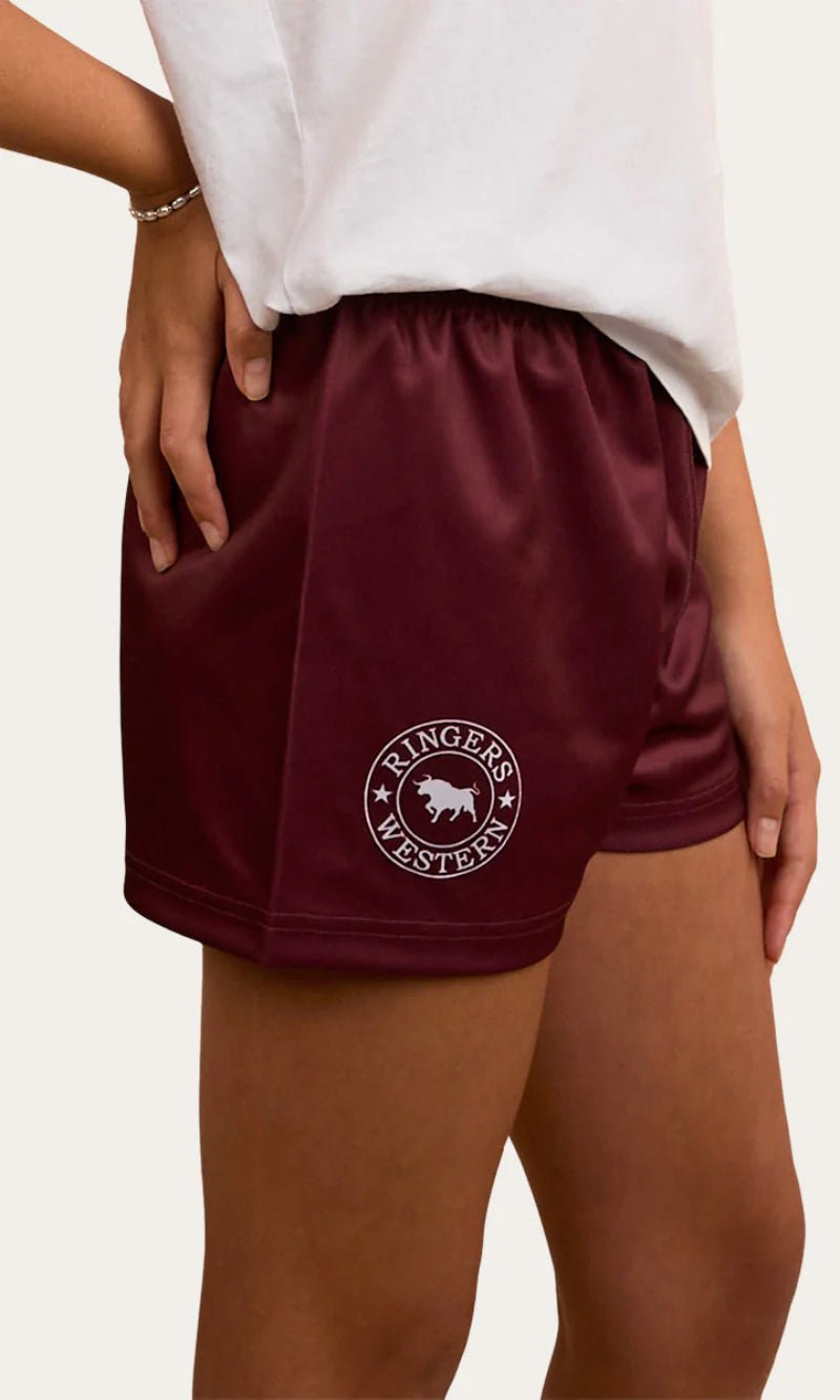Ringers Kids Footy Shorts - Burgundy - Land to Coast