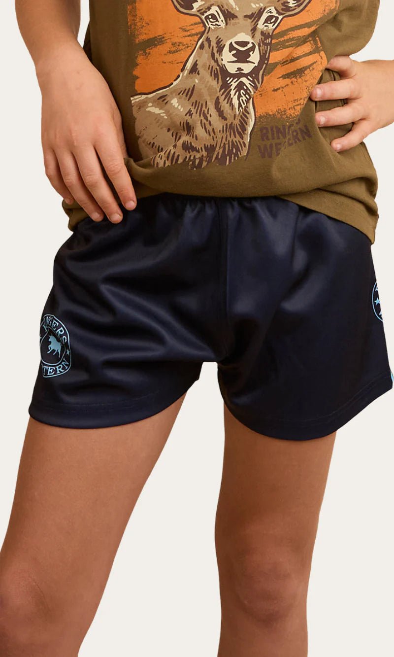 Ringers Kids Footy Shorts - Navy - Land to Coast