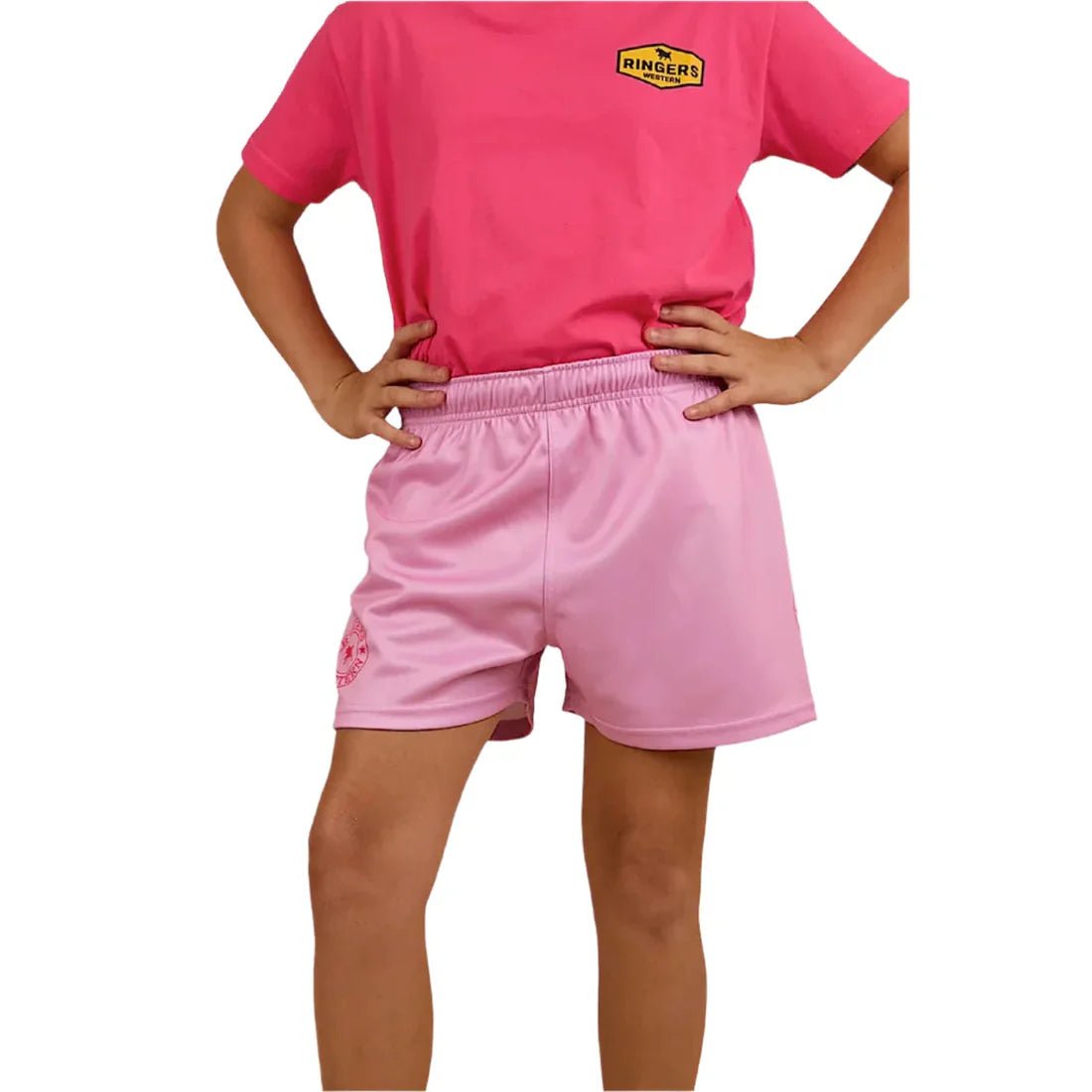 Ringers Western Kids Footy Shorts – Pastel Pink - Land to Coast