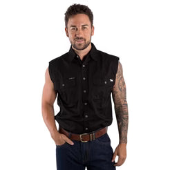 Ringers Western Rob Roy Mens Full Button Work Shirt - Black 118110001