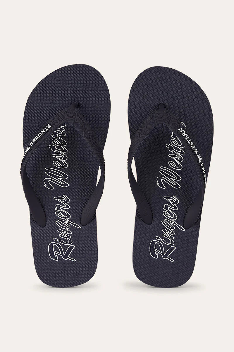 Ringers Western Unisex Combi Thongs Dark Navy with White Print 125086RW - Land to Coast