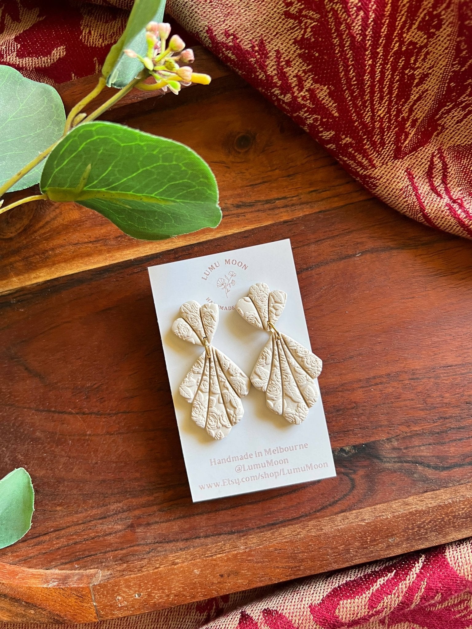 Rose Art Deco Dangle Earrings - Land to Coast