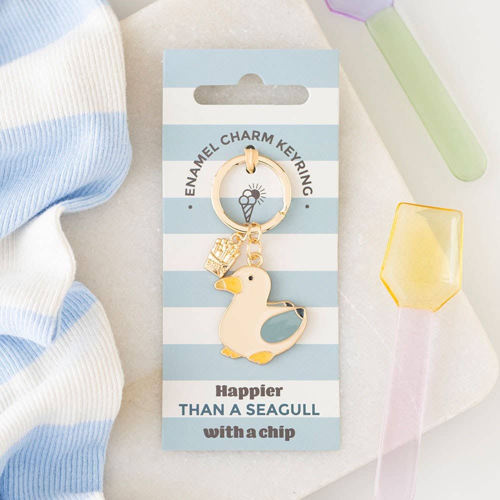Seagull and Chips Keyring - Land to Coast