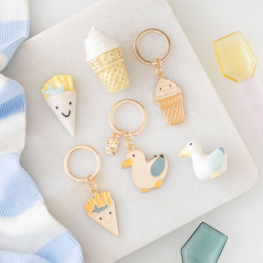 Seagull and Chips Keyring - Land to Coast