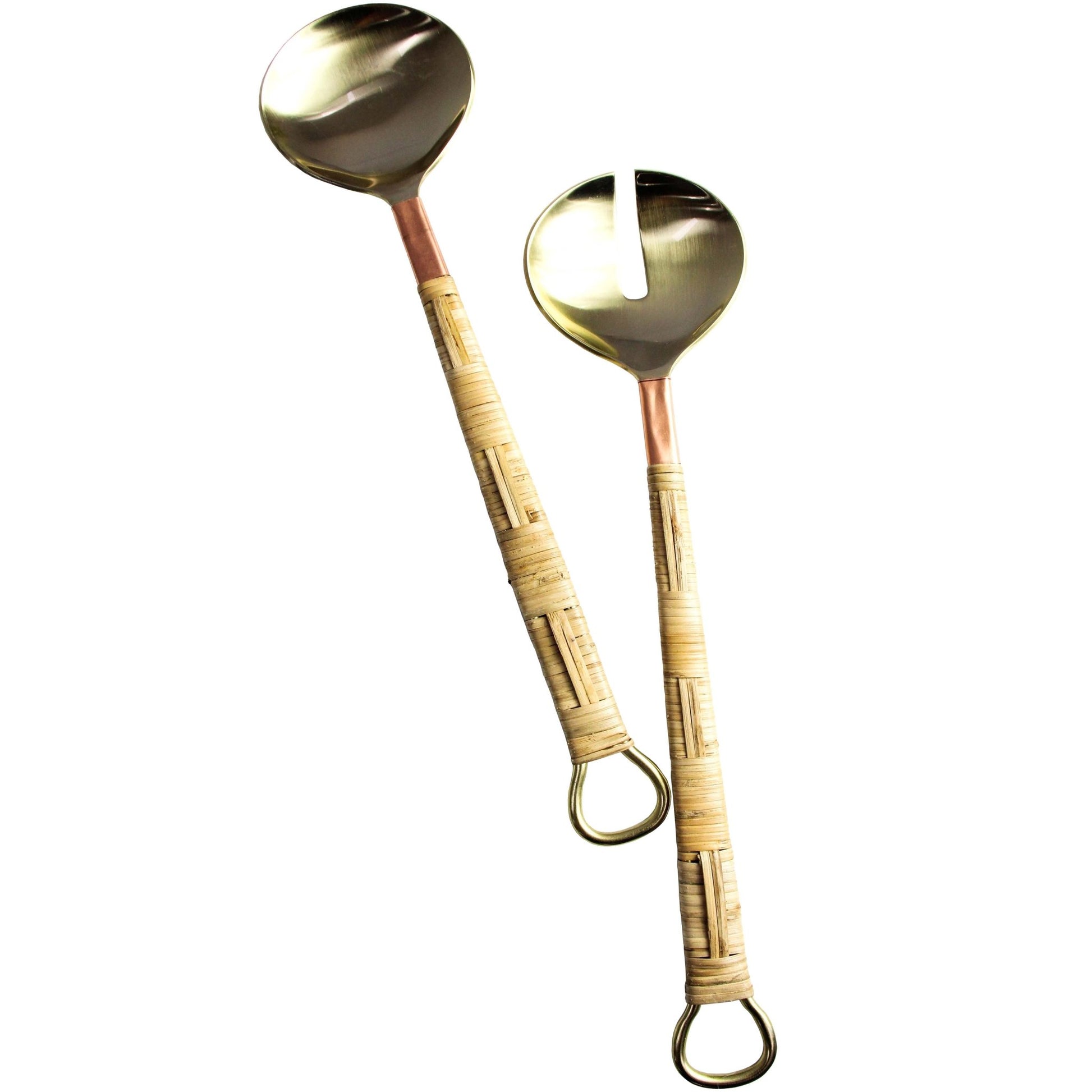 Servers Rattan Brass S/2 - Land to Coast