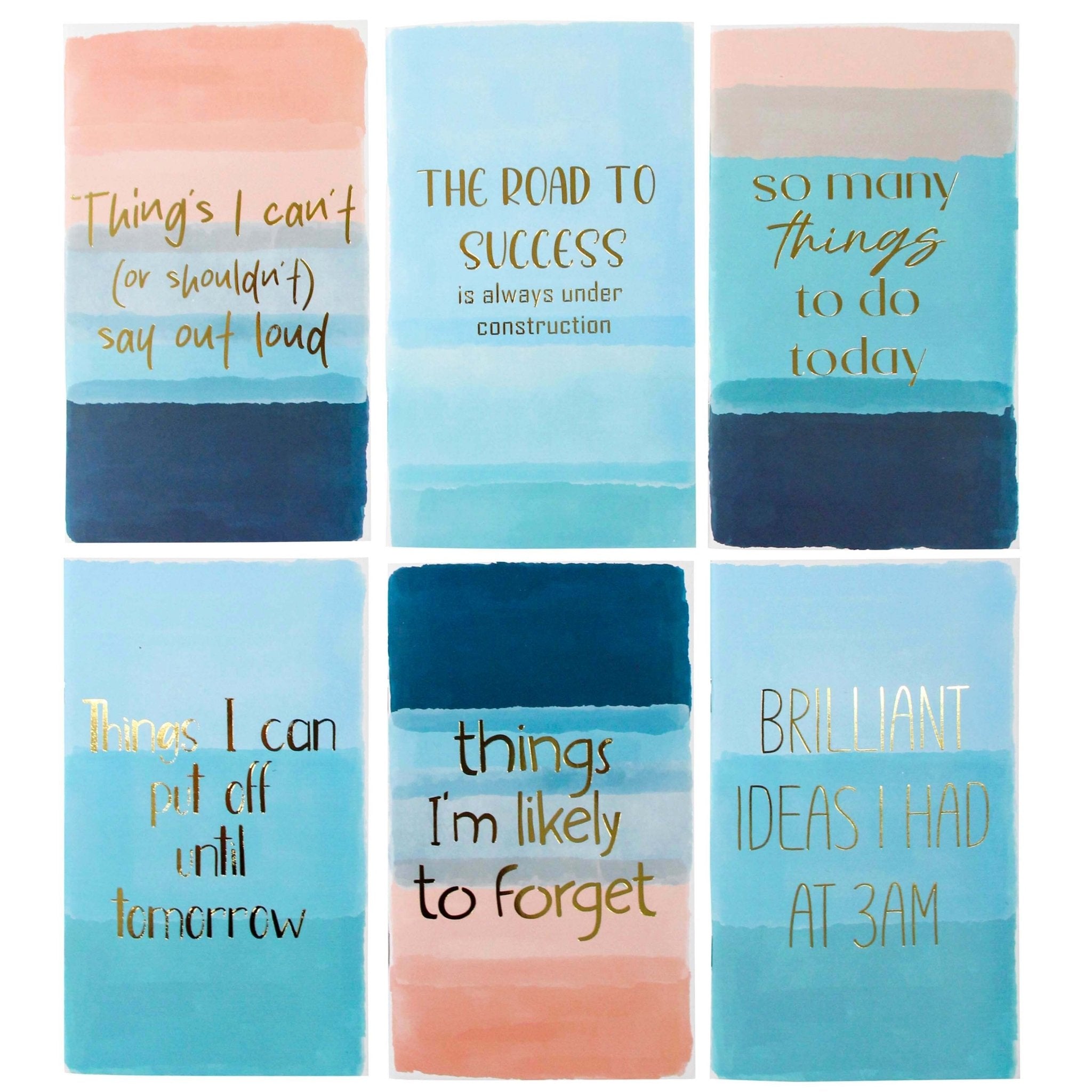 Set/6 Notebooks Sayings - Land to Coast