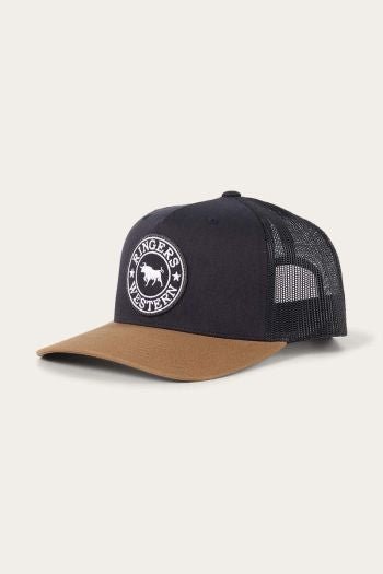 Signature Bull Trucker Cap - Dark Navy/Clay - Land to Coast