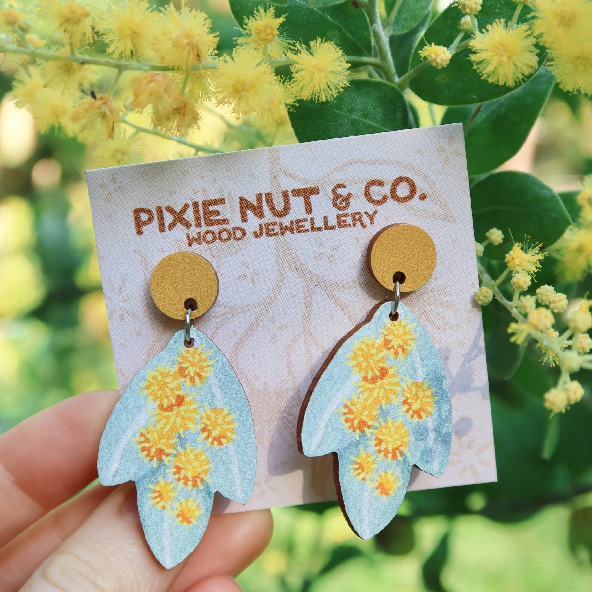 Silver Wattle Australian Wildflower Earrings - Land to Coast