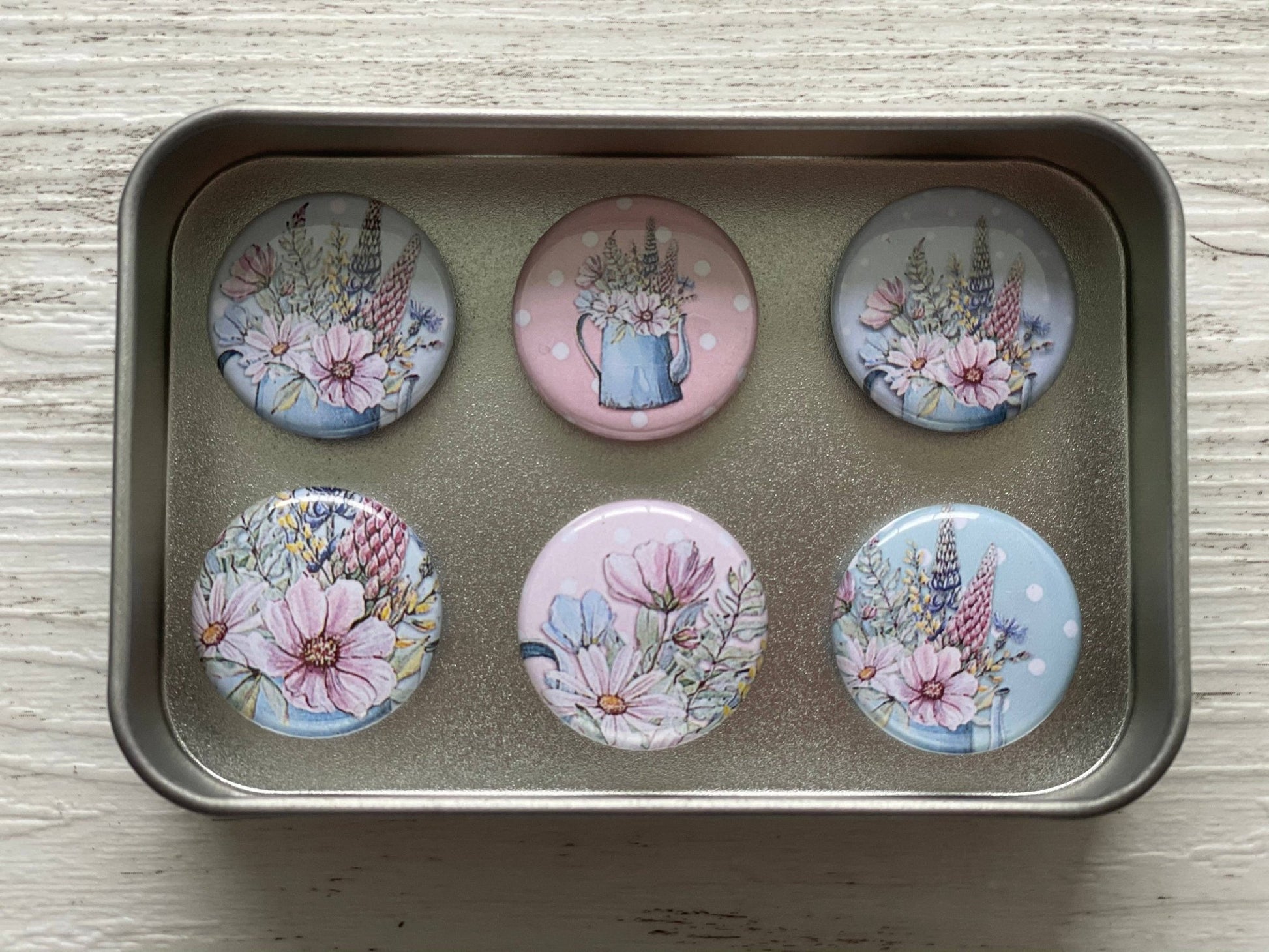 SPRING GARDEN Magnets set of 6 in tin - Land to Coast