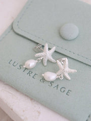 Starfish Pearl Sterling Silver Plated Earrings - Land to Coast