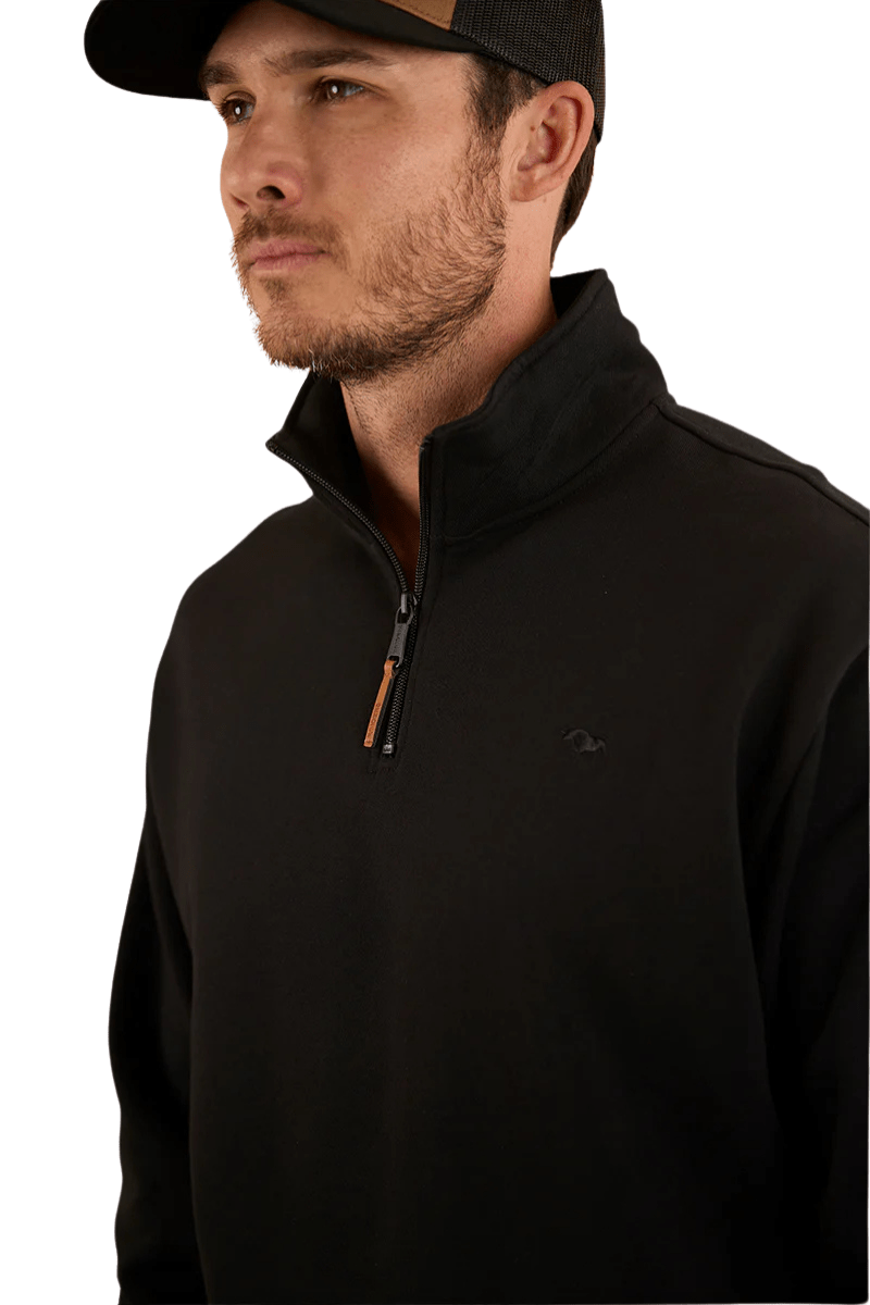Strand Mens 1/4 Zip Crew - Black - Land to Coast