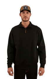 Strand Mens 1/4 Zip Crew - Black - Land to Coast