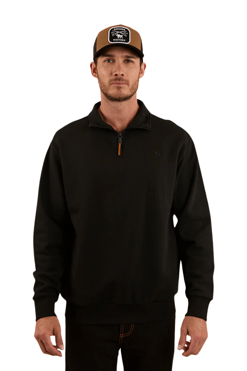 Strand Mens 1/4 Zip Crew - Black - Land to Coast