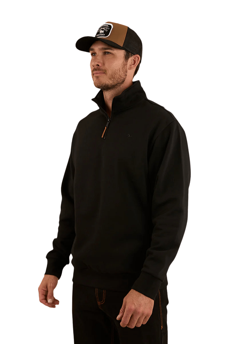 Strand Mens 1/4 Zip Crew - Black - Land to Coast