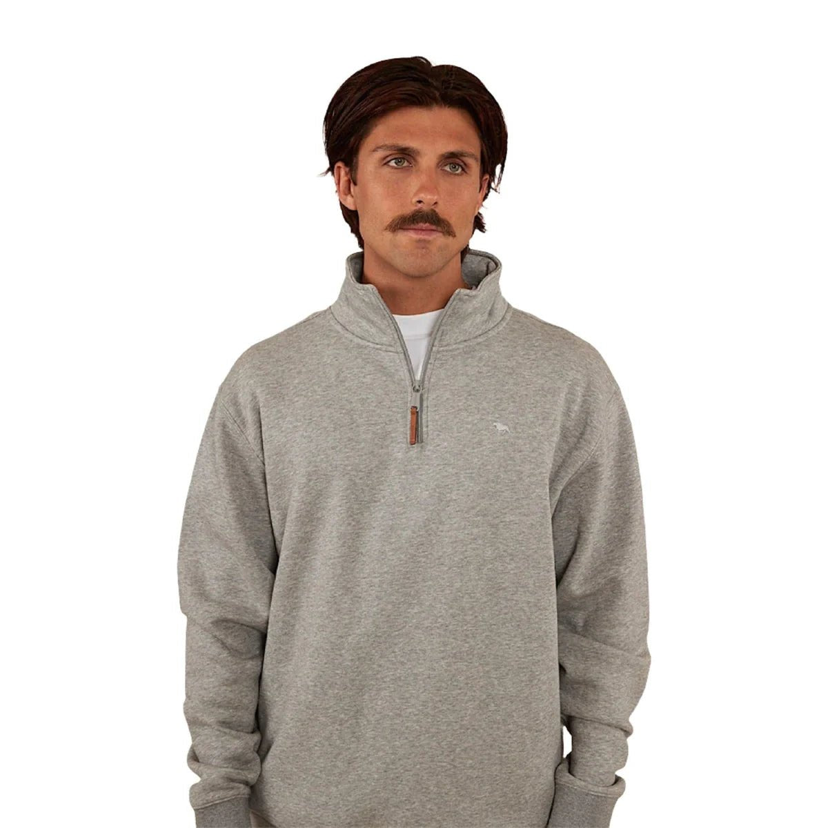Strand Mens 1/4 Zip Crew - Grey Marle - Land to Coast