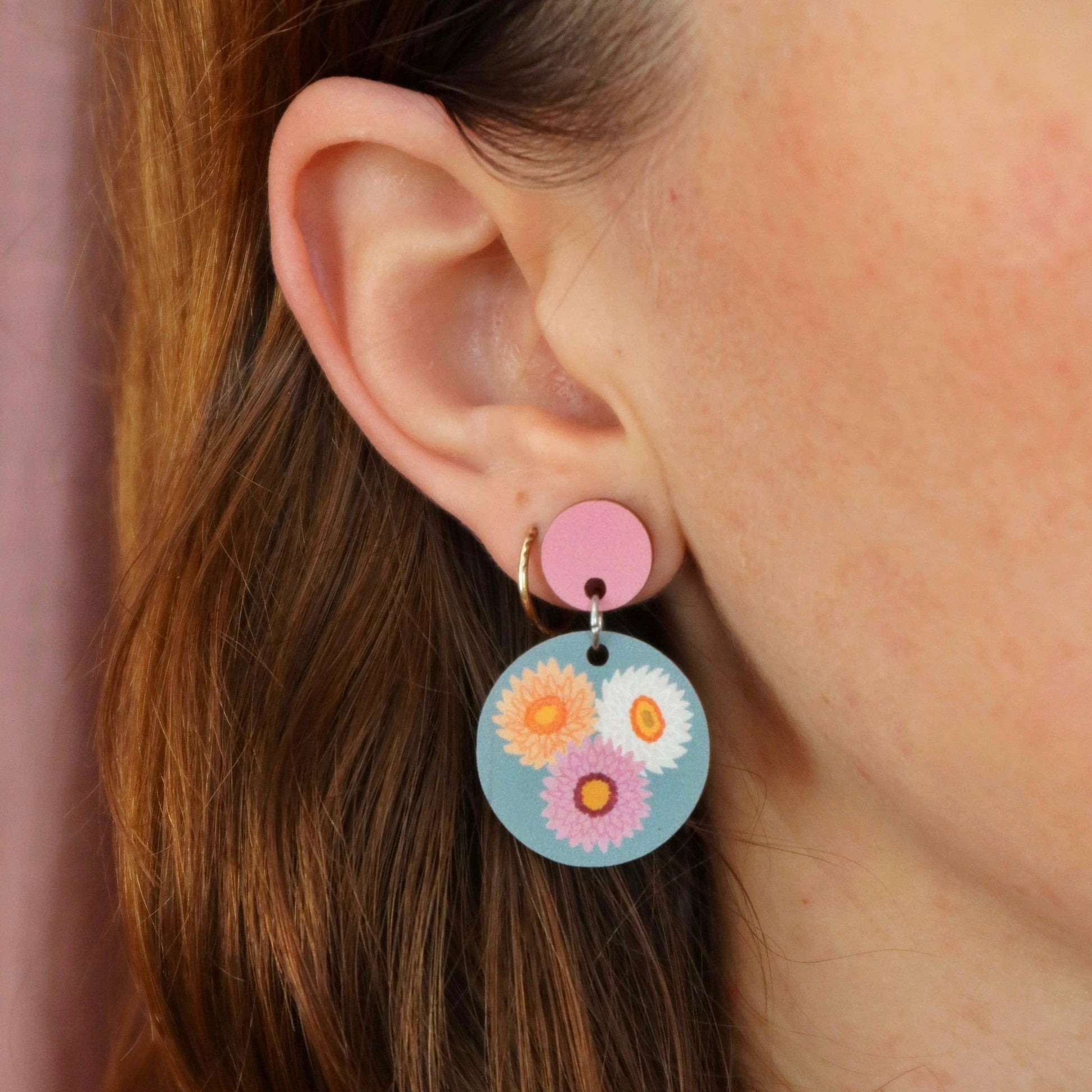 Strawflower Australian Wildflower Earrings - Land to Coast