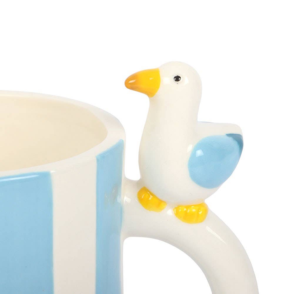 Striped Mug with Seagull - Land to Coast